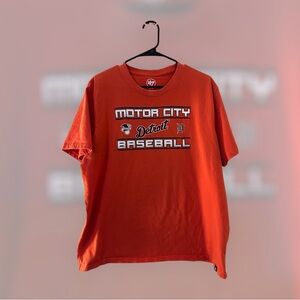 47 DETROIT TIGERS ORANGE SUPER RIVAL SHORT SLEEVE T SHIRT XL ⚠️ with a call out